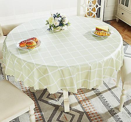 150cm Waterproof round tablecloth European-style household round plastic tablecloth(Light green)WS25475