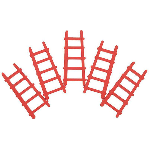 7X2.9cm Red Dollhouses 5pcs Mini Wooden Step Ladder Models Fairy Furniture Ladder Doll House Ladders