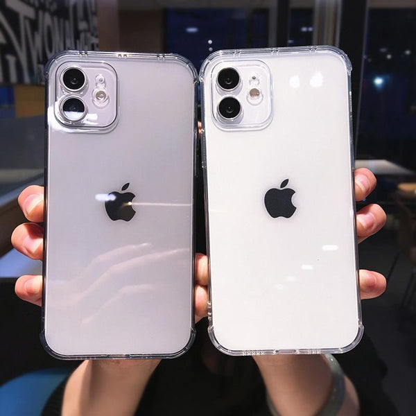 Candy Color Transparent Silicone Case For iPhone 13 12 Mini 11 Pro Max 7 8 Plus X XR XS Max SE 2020 Fashion Camera Protection Shell