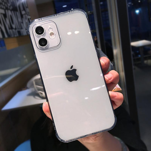 Candy Color Transparent Silicone Case For iPhone 13 12 Mini 11 Pro Max 7 8 Plus X XR XS Max SE 2020 Fashion Camera Protection Shell