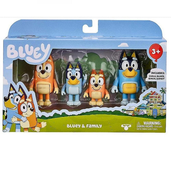 Action Toy Figures Bluey Bingo Family Doll Toys Made Of High-quality Abs Material 4pcs