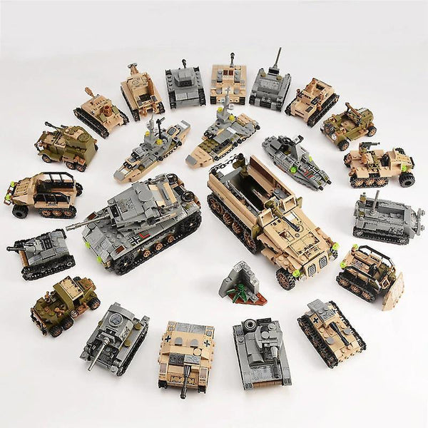 Action Toy Figures 1061PCS Tank Building Blocks Toys Mini figures Vehicle Aircraft Military Compatib