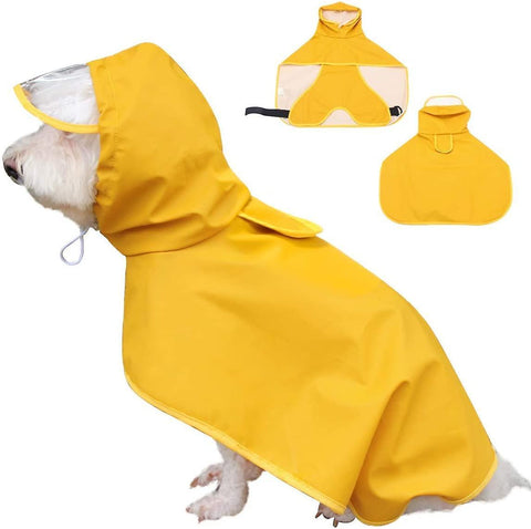 Dog Raincoat Waterproof With Hood And Belly Protection For Dogs Cat Apparel