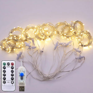 Light ropes strings homemiyn led string lights  curtain wall usb powered lights with remote control 300x5x300cm purple