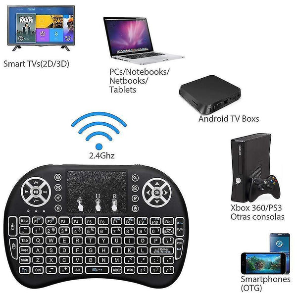 Remote controls mini wireless keyboard i8 russian english hebrew version i8+ 2.4Ghz air mouse touchpad handheld for