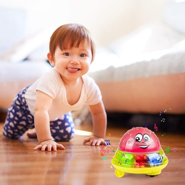 Bath Toys Infant Bath Toy 2 in 1 Electric Induction Water Spray Toy Space UFO Car Toys Creative Rota