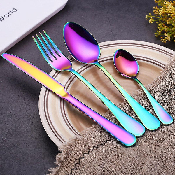 Flatware sets colorful 16 pcs stainless steel cutlery sets