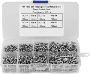 800pcs M2 Self Tapping Screws Pan Head Self Tapping Screws Screws