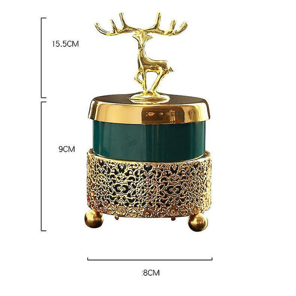 Ashtrays ashtray with lid decoration living room elk gold frame emerald ceramic ashtray christmas gift for boyfriend