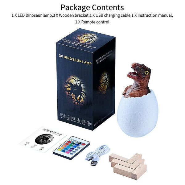 Robotic Toys Velociraptor Dinosaur Egg LED Night Lights 16 Colors Table Lamp