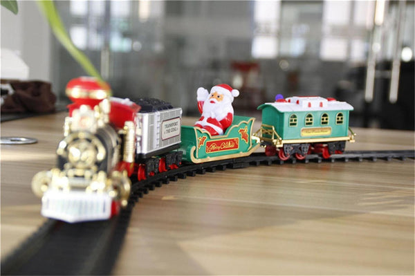 Christmas gift kids Lights Sounds Train Set Railway Tracks Toys Xmas Train