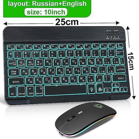 Remote controls rgb bluetooth keyboard and mouse set russian spainish wireless keyboard mouse combo rechargeable rgb