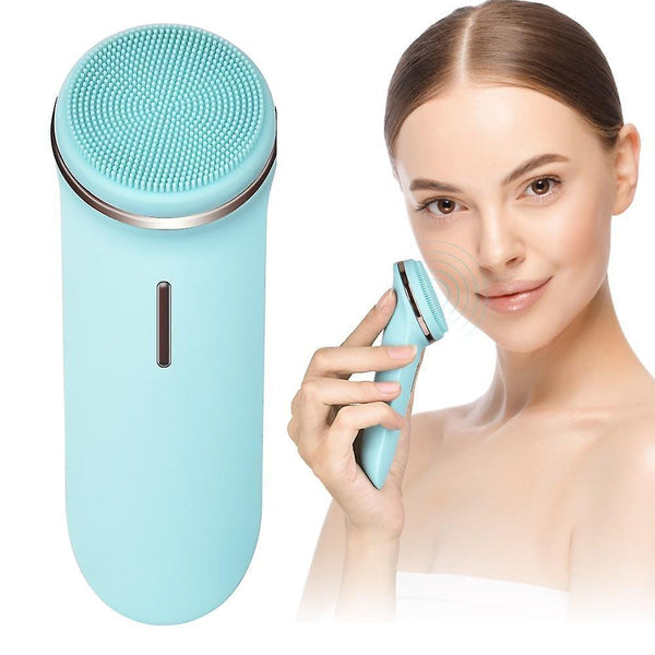 Anti-Aging Skin Care Kits 2 In 1 EMS Electric Facial Cleanser Silicone Facial Cleansing Brush Face C