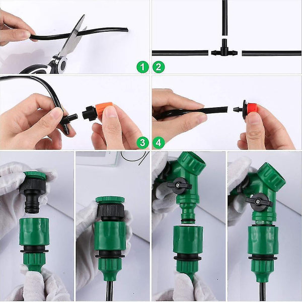 Garden hose fittings valves irrigation drip kit garden irrigation system adjustable automatic micro irrigation kits-30m