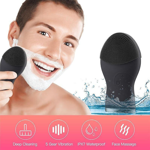 Anti-Aging Skin Care Kits Sonic Facial Cleansing Brush For Men Silicone Face Brush Massager Deep Cle