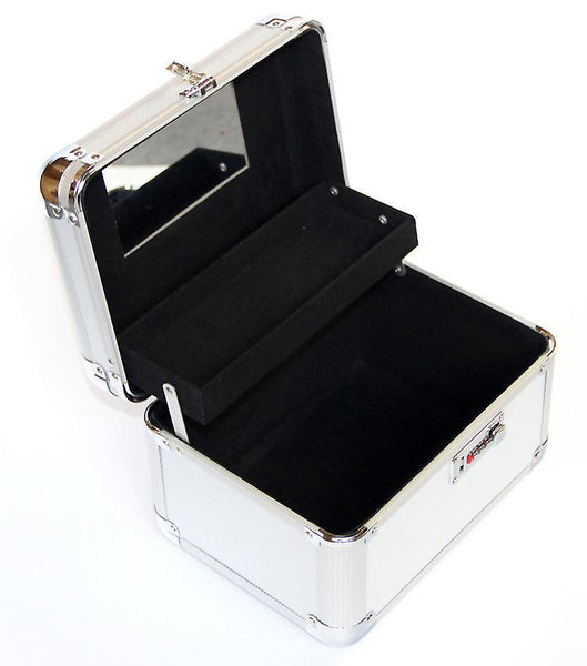 Cosmetic Toiletry Bags Silver Medium High Quality Key Combination Lock Jewelry Storage Box 27cm*18cm