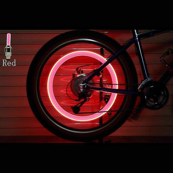 Bicycle tire valve caps 2 piece set of bicycle led tyre lights for valve mounting blue