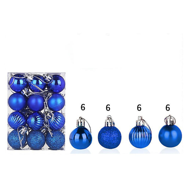 Christmas gift kids Blue 30mm Xmas Tree Ball Bauble Hanging Home Party Ornament Decor 24pc