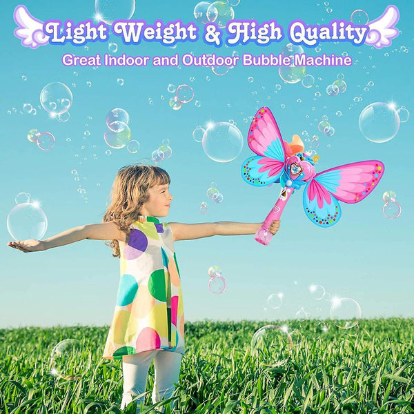 Bubble blowing toys children's butterfly fairy magic bubble wand automatic bubble machine birthday wedding pink