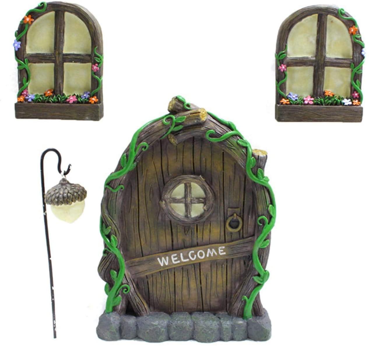 Elf Door Kit Garden Fairies And Elf Doors Miniature Fairy Lawn Ornaments & Garden Sculptures