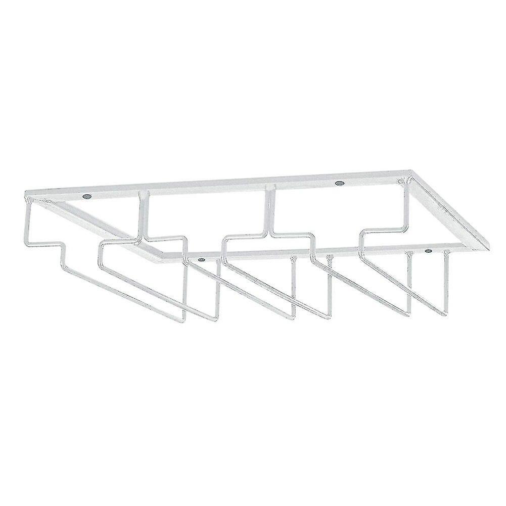 Wine racks modern contemporary 3 rows overhead wine glasses rack holder white-3 row