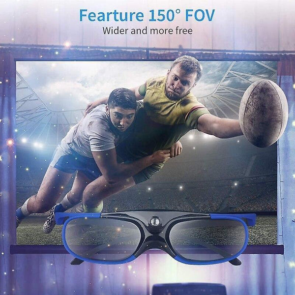 3D Glasses VR Glasses 2Pcs Active Shutter Eyewear DLP Link 3D Glasses USB Rechargeable For Compatibl