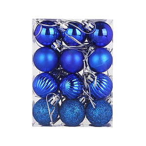 Christmas gift kids Blue 30mm Xmas Tree Ball Bauble Hanging Home Party Ornament Decor 24pc