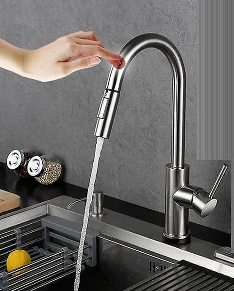 Stainless Steel Pull Out Touch Sensor Kitchen Faucet