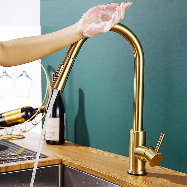 Stainless Steel Pull Out Touch Sensor Kitchen Faucet