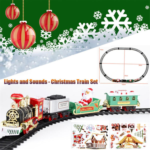 Christmas gift kids Lights Sounds Train Set Railway Tracks Toys Xmas Train