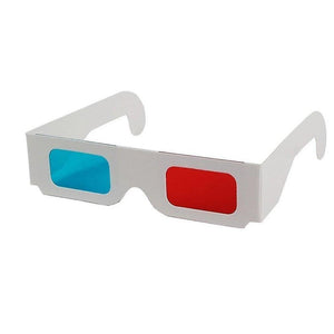 new red&blue10pcs universal paper anaglyph 3d glasses sm14