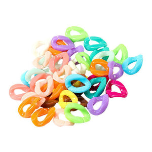 2.3x1.5x0.6cm unisex Hair Pins, Claws & Clips 100pcs Diy Clips Hooks Chain Links Plastic Assorted Color Jewelry Craft Making