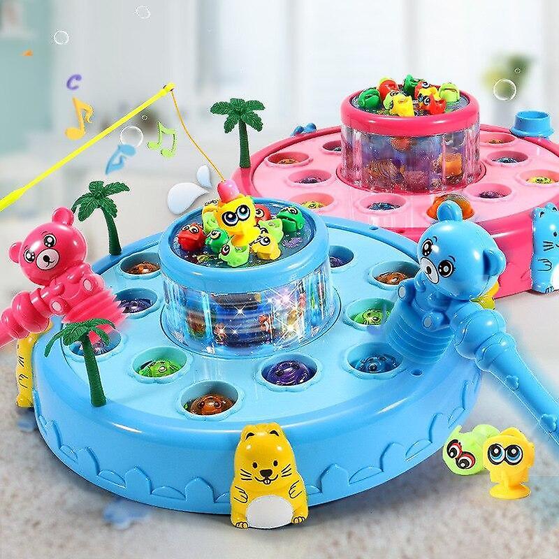 Fishing Toys Children Playing Hamster Fishing Plate 2 In 1 Toy Boy Girl Puzzle Music Toys