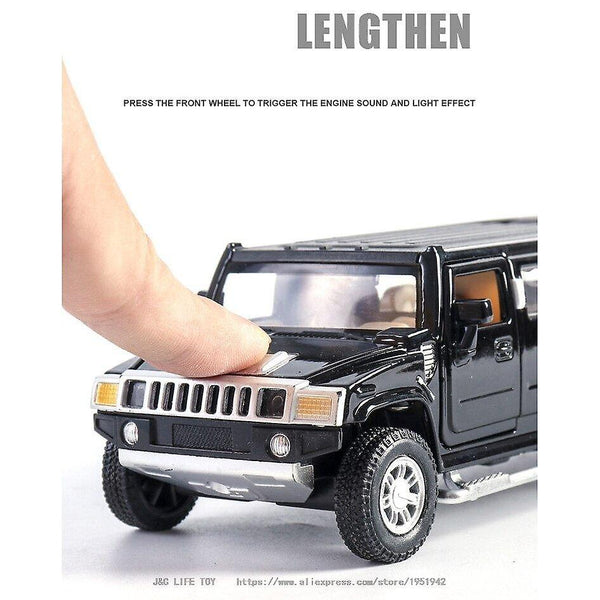 Toy Cars high simulation 1:32 alloy hummer limousine metal diecast car model pull back flashing musi