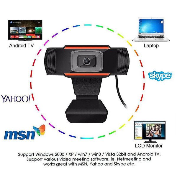 Webcams HD 1080P Megapixels USB2.0 Webcam Camera with MIC Clip-on for Computer