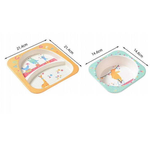 Dinnerware sets homemiyn five-piece bamboo fiber children's tableware elephant pattern kid sets