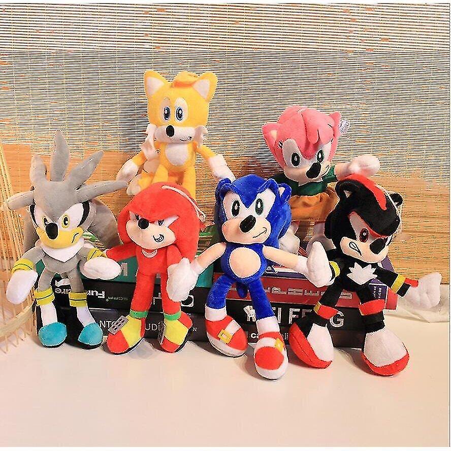 Stuffed animals red+yellow+blue+gray+black+pink 6pcs sonic the hedgehog plush doll toys