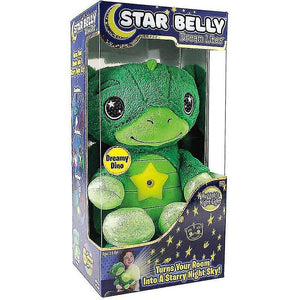 Stuffed animals green frog with box star dream belly lites lamp plush projector toy