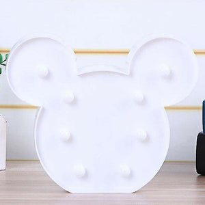 Night lights ambient lighting main white led mickey mouse head night light nursery bedroom decor light up lamp bday