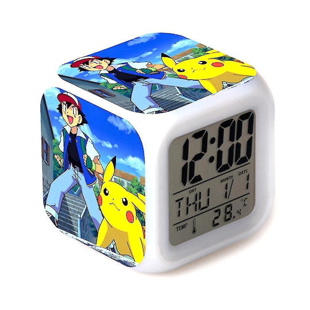 删除Alarm clocks pokemon pikachu digital led color changing thermometer glowing cube alarm clock