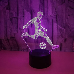 Christmas gift kids Football 3D Lamp LED Night Light Lamps 7 color Change Touch Control USB Desk Lamp Bedside Lamps for Children Toys black