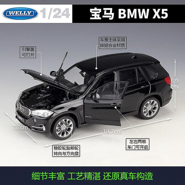 Toy Cars 1:24 BMW X5 SUV car die casting alloy car model ornaments collection of children's toys Bla