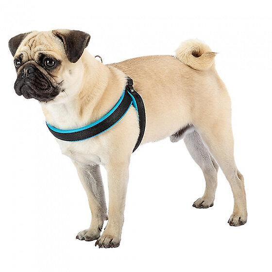 Pet collars harnesses dog harness agila nylon/pu black/blue 44-52 cm