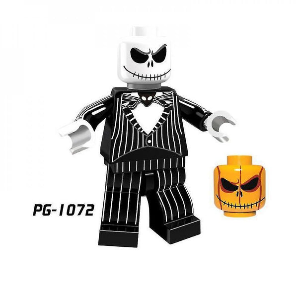 Action toy figures 8pc assembled minifigure halloween series pumpkin man vampire queen werewolf building blocks