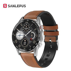 Watches smart watch bluetooth call men sport fitness bracelet clock |smart watches brown-leather strap