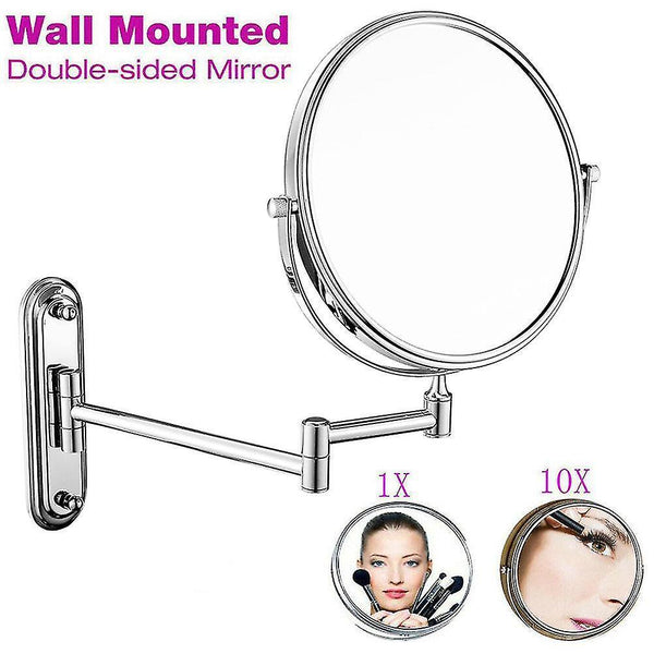 Mirrors space saving bathroom makeup mirror 10x magnifying round easy install shaving decorative rotatable