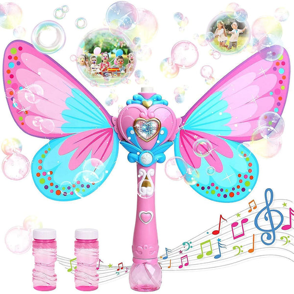 Bubble blowing toys children's butterfly fairy magic bubble wand automatic bubble machine birthday wedding pink