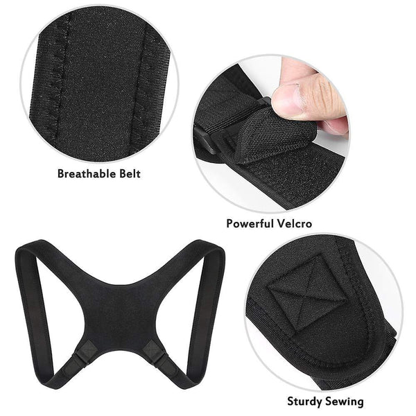 Posture Correction Adjustable Upper Back Support Stretch Belt Back & Lumbar Support Cushions