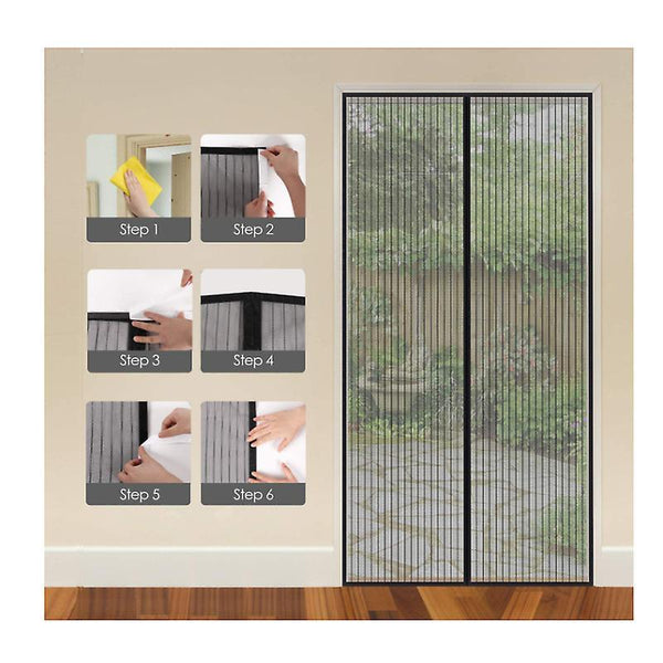 120cm*220cm Magnetic Mosquito Net Door Curtain Anti Fly Adhesive Strip 80 * 200cm Automatic Closing Ultra Fine Mesh Easy Tool-free Installation For Children And P Home Doors