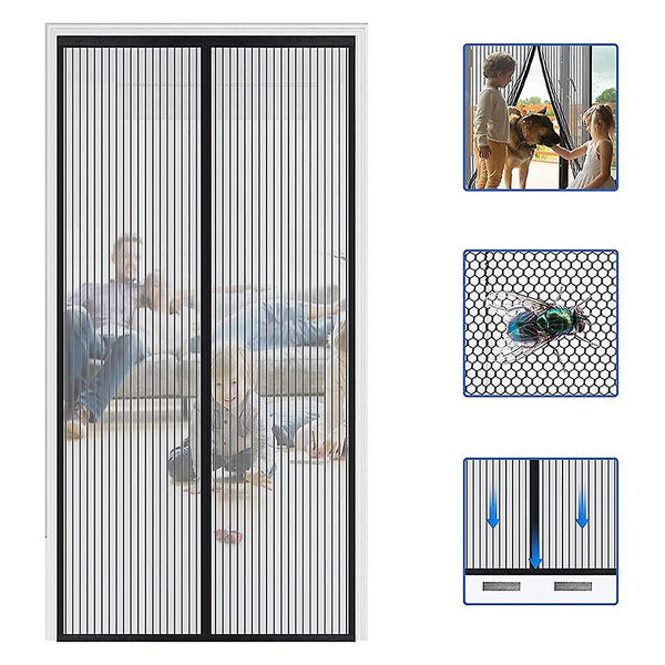 90*210cm Magnet Fly Screen Door Insect Screen Balcony Door Cat Safe Door Stops